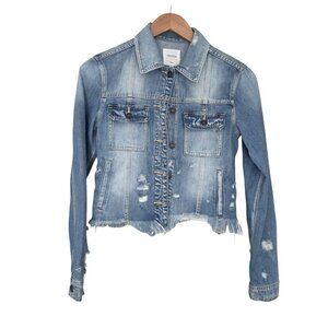 Women's - Hidden Distressed Denim Jacket, Size Small